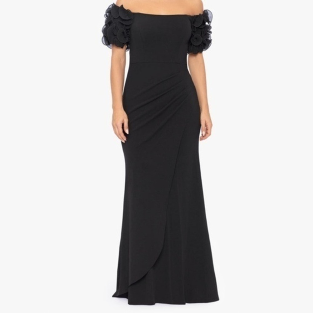 XSCAPE. Off-The-Shoulder Ruffled-Sleeve Gown.